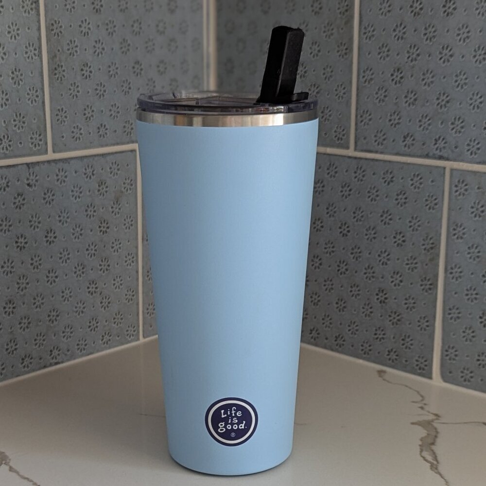 Life Is Good 25oz Ski Jackie Stainless Steel Tumbler BPA Free Blue - Picture 2 of 5